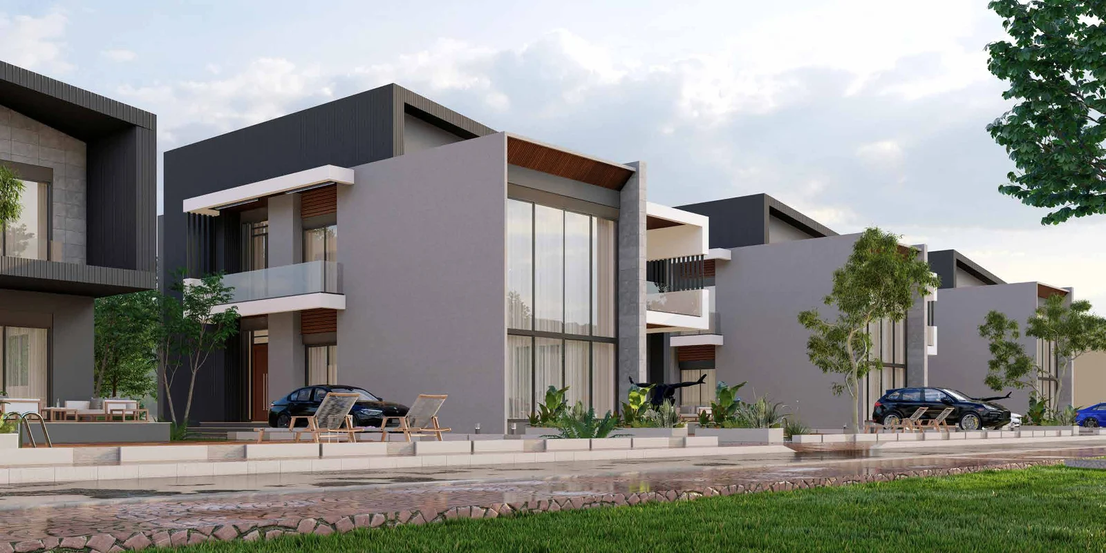 Villa sırası ve peyzaj